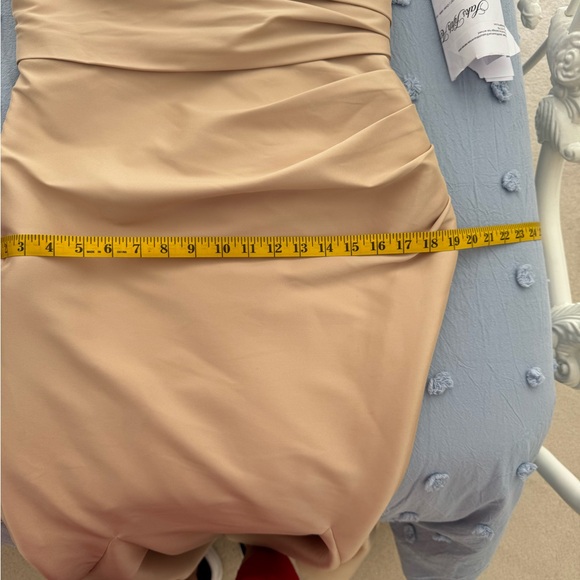 Badgley Mischka Strapless Champagne Mermaid Gown - Picture 7 of 15